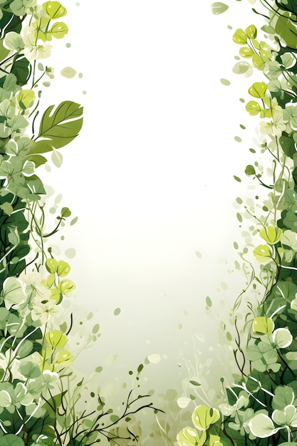 un fond vert et blanc avec des feuilles et des fleurs abstrait fond de feuillage couleur lime avec