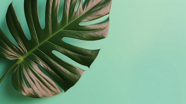 Un fond vert avec une feuille qui dit "tropical"