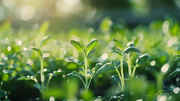 fond vert flou du jardin de légumes écologique IA générative