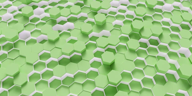 Fond vert Hexagone - rendu 3D - Illustration