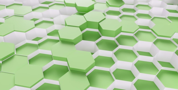 Fond vert Hexagone - rendu 3D - Illustration