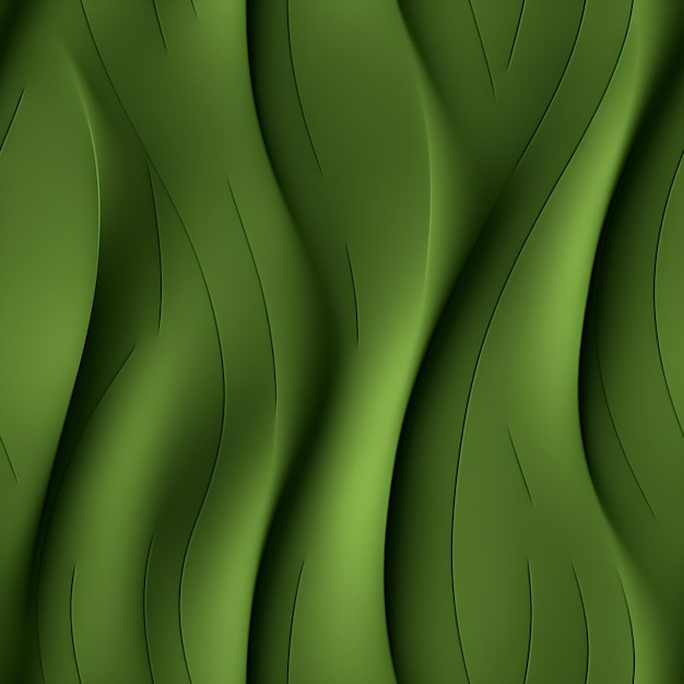 Un fond vert avec des lignes ondulées et un motif de formes ondulées.