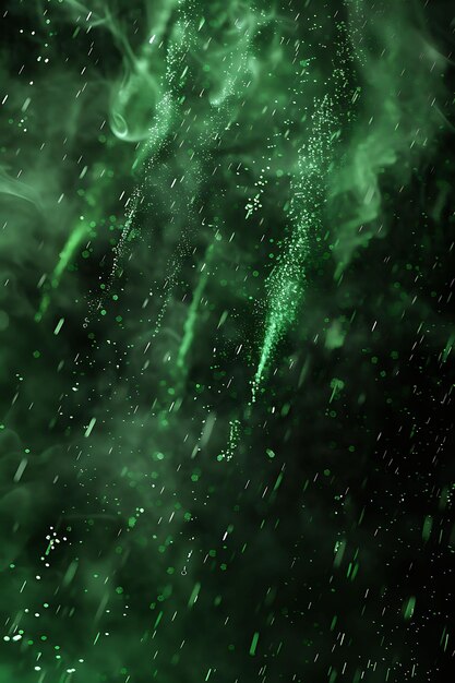 fond vert et noir avec des gouttes de pluie sur un fond noir