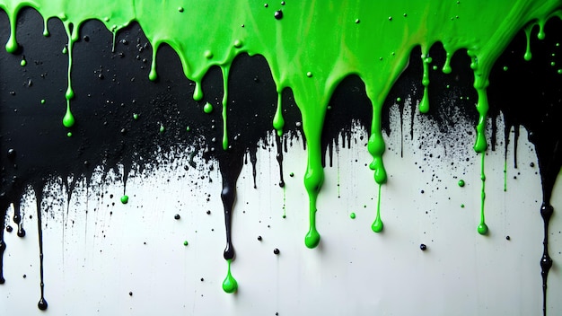 un fond vert et noir avec de la peinture verte et noire