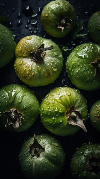 Fond Vertical De Légumes Tomatillo Bio Frais