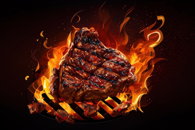 Fond de viande grillée Generative Ai