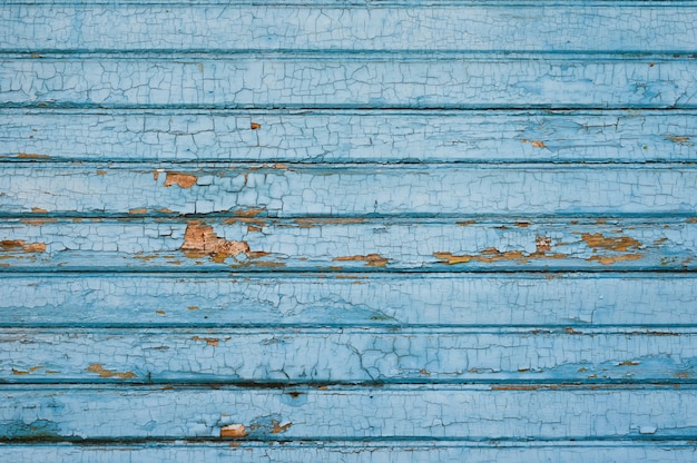 Fond de vieilles planches en bois peintes en couleur bleue