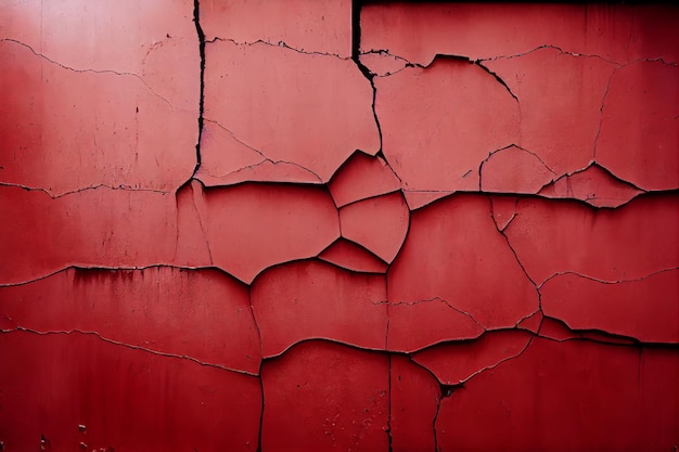 Fond avec vieux mur de béton rouge fissuré en détresse texture Vintage