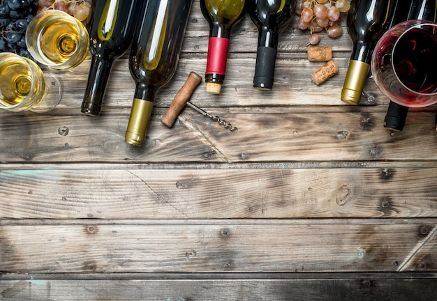 Fond de vin Vin blanc et rouge