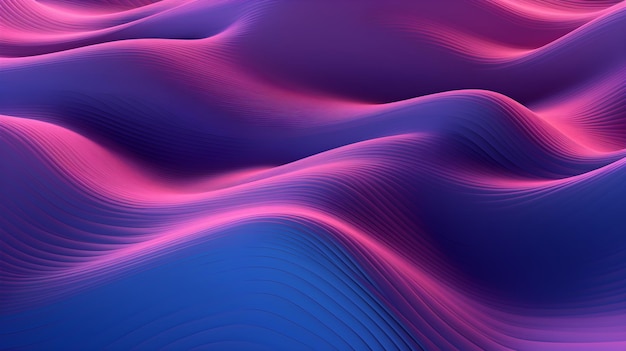 Un fond violet et bleu avec une surface ondulée et une vague en arrière-plan.