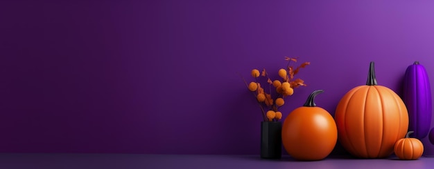 Fond violet avec citrouilles décor Halloween avec fond