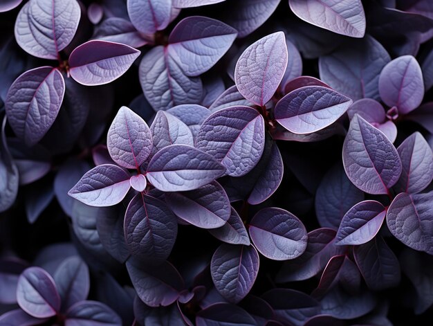 Photo fond violet à la mode fait de feuilles fraîches