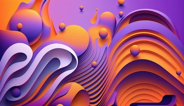 Un fond violet et orange avec un design tourbillonnant.