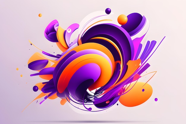 Fond violet et orange avec des formes abstraites