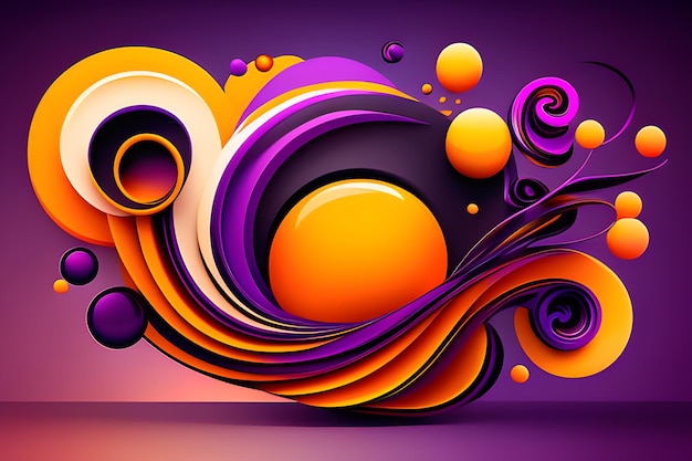 Fond violet et orange avec des formes abstraites