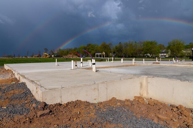 Fondation en béton pour un nouveau tuyau