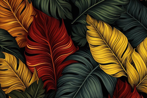 Photo fondation de feuilles tropicales en tons pastel da mode folha de palmeira colorida ilustra o de ver o para papel pop art design de tissu il est également situé dans le centre de la ville.