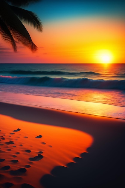 Fonds d'écran Coucher de soleil sur la plage