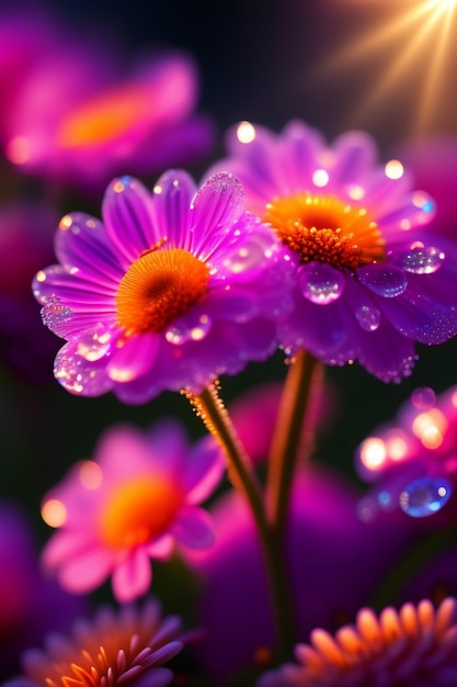 Photo fonds d'écran fleurs sous la pluie