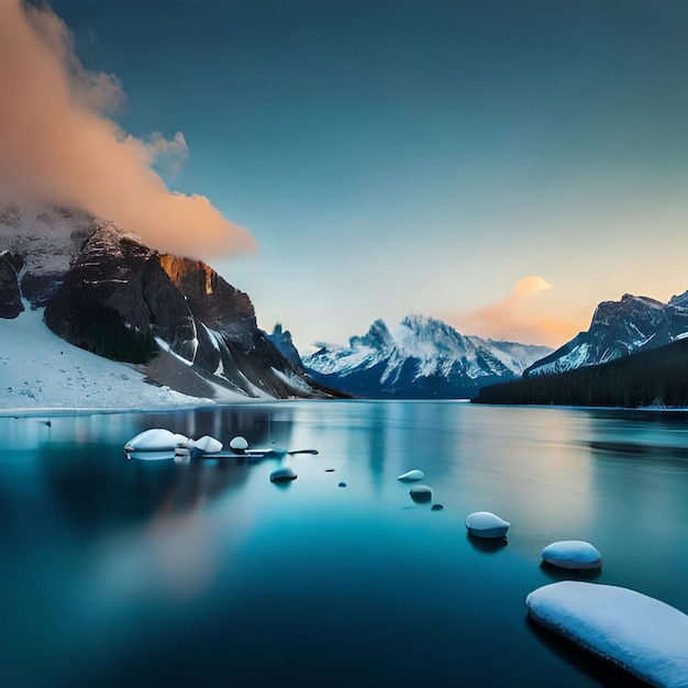 Des fonds d'écran d'icebergs, des lacs et des routes enneigées.