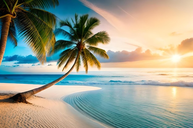 Fonds d'écran Palmiers sur la plage