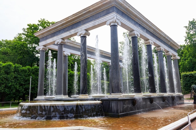 Fontaine Cascade du Lion dans le parc inférieur de Peterhof à Saint-Pétersbourg Russie