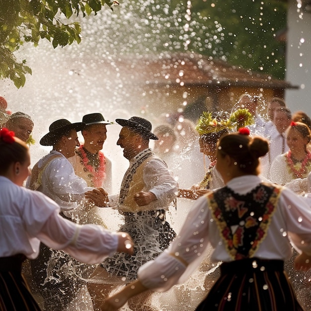 La fontaine d'eau et les traditions de Pâques en Hongrie