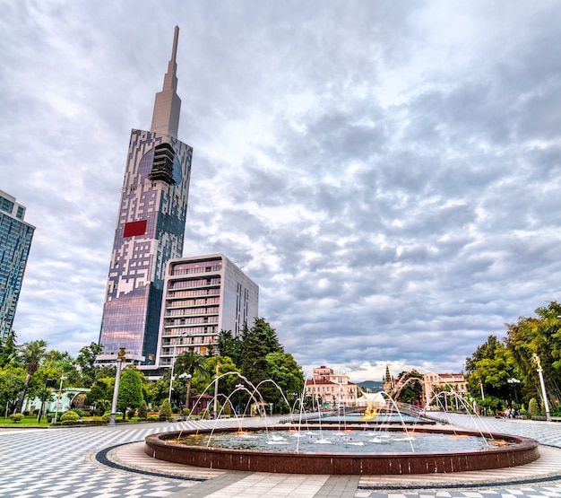 Fontaine sur Seaside Boulevard à Batumi Adjara, Géorgie