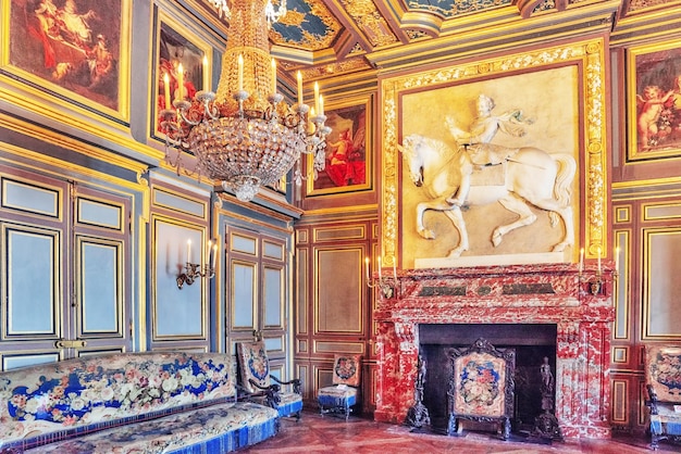 FONTAINEBLEAU FRANCE 09 JUILLET 2016 Intérieurs du Palais de Fontainebleau Le premier château de la salle SaintLouis était l'un des principaux palais des rois de France