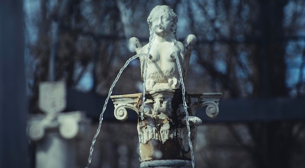 fontaines d'eau avec sculptures mythologiques dans les jardins du Palais d'Aranjuez en Espagne