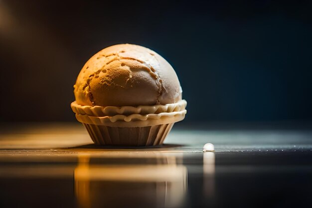 La fonte de la crème glacée dans le cône