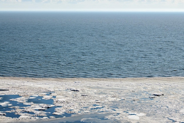 La fonte des glaces de mer phénomène naturel saisonnier de la glace printanière à venir sur l'eau fond du soleil brûlant