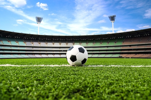 Football de ballon de football sur le terrain dans le stade