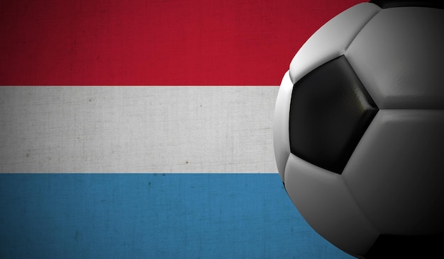 Football football contre un fond de drapeau luxembourgeois rendu 3D