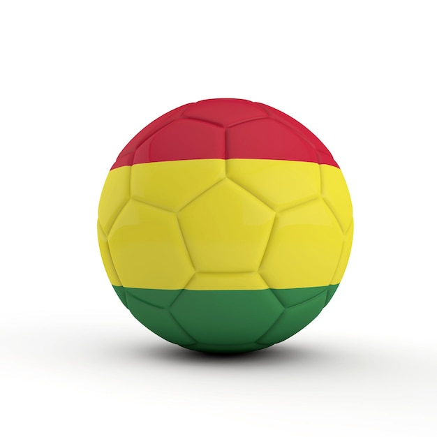 Football football drapeau Bolivie contre un arrière-plan uni, blanc, rendu 3D