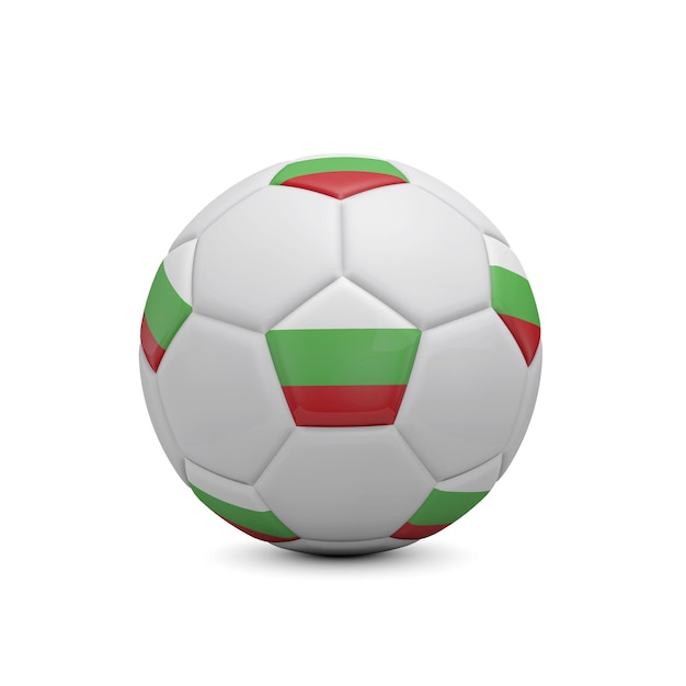 Football football avec le rendu 3d du drapeau de la Bulgarie