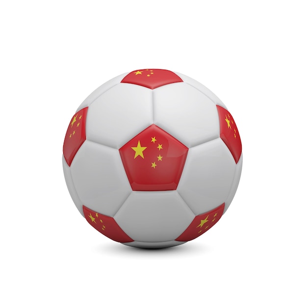 Football football avec rendu 3D du drapeau de la Chine