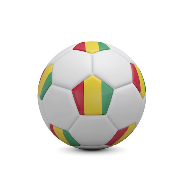 Football football avec le rendu 3d du drapeau Guinée