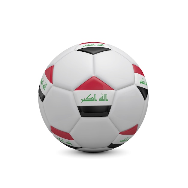Football football avec rendu 3D du drapeau irakien