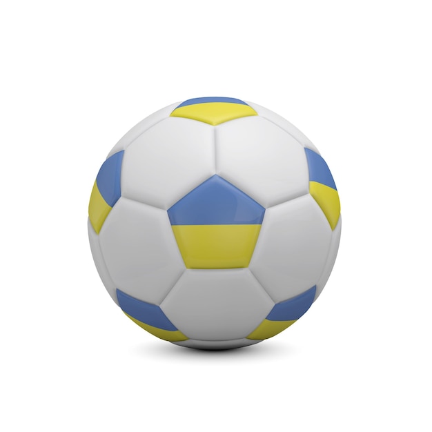 Football football avec le rendu 3D du drapeau de l'Ukraine