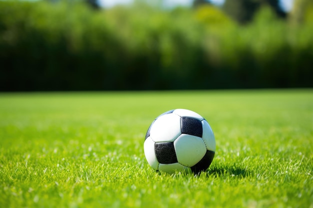 Football sur un terrain d'herbe verte