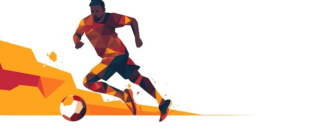 Footballeur coup de pied ballon croquis doodle illustration de joueur de football fifa Ai généré