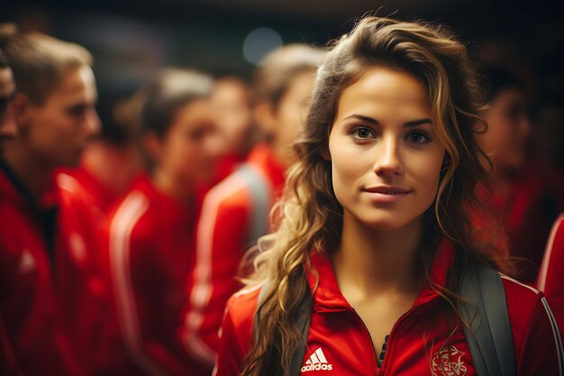 Photo une footballeuse espagnole célèbre une victoire