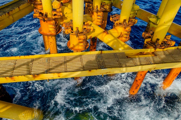 Forage offshore pétrole et gaz jaune