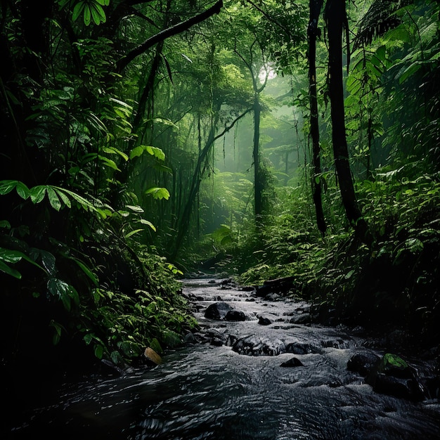 forêt amazonienne, jungle profonde, pluie