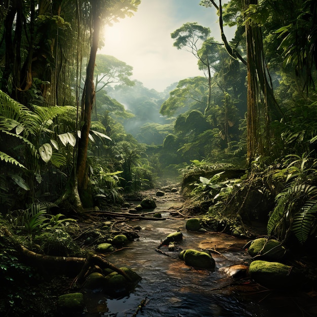 forêt amazonienne, jungle profonde, pluie