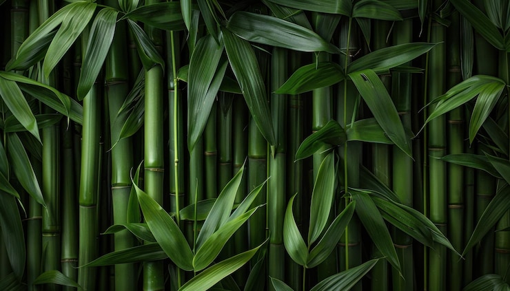 Photo une forêt de bambou verdoyante avec des tiges et des feuilles vibrantes à la lumière naturelle du soleil