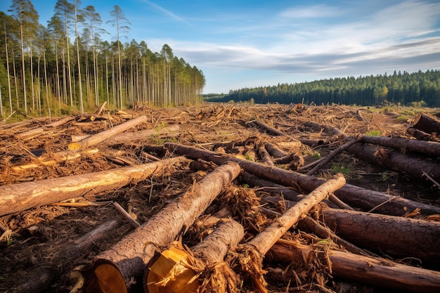 Une forêt avec beaucoup d'arbres et beaucoup d'arbres.