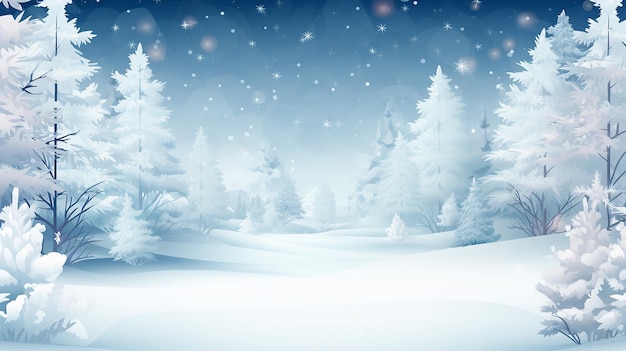 Forêt blanche d'hiver avec fond de Noël de neige