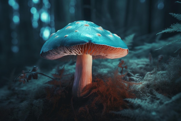 Forêt de champignons fluorescents magiques Générer Ai